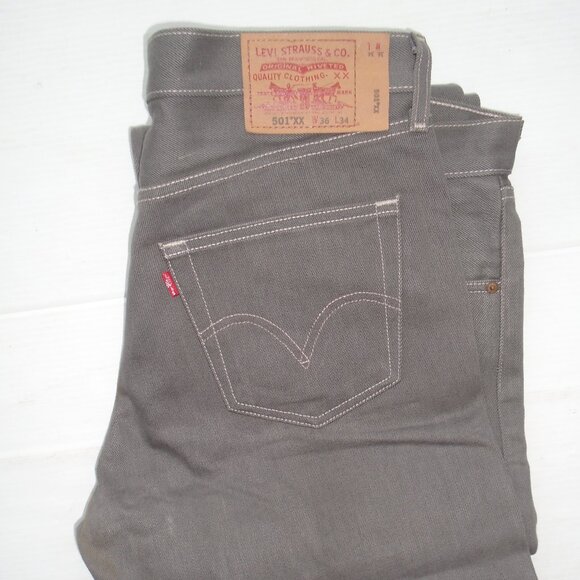 Levi's 501 XX Jeans Pants Button Fly Men's Size W36 L34 Green - Picture 3 of 4